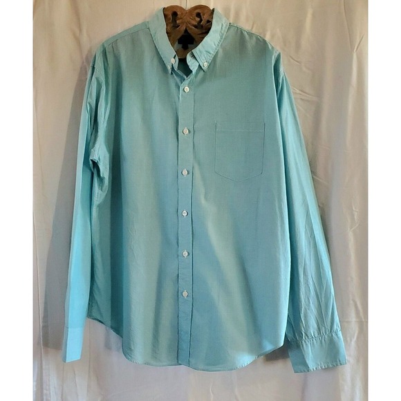 J. Crew XL Aqua Blue Slim Fit Long Sleeve Button Down Shirt 100% Cotton - Picture 1 of 3